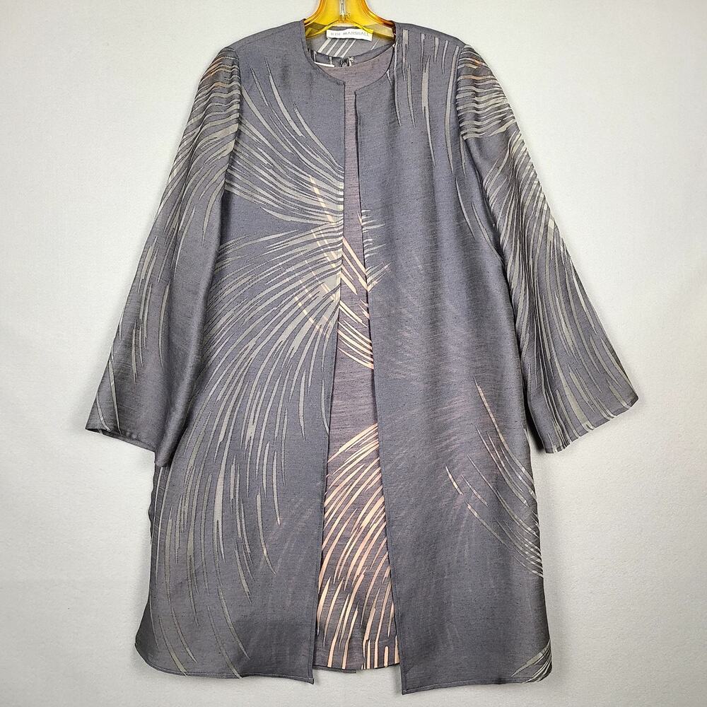 VTG Ildi Marshall Two-Piece Shift & Jacket Dress, Gray, Women's 8 Viscose Linen